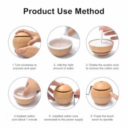 PDSPM Humidifiers With Colorful Light For Home Room, Bedroom, Office, Wooden Humidifier, 300ml (W-H) image 3