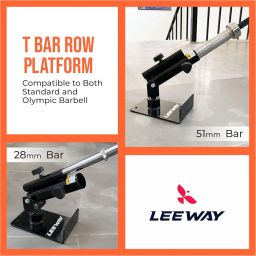 LEEWAY T-Bar Row Platform Landmine Attachment – Fit 1" and 2” Olympic Bars, Full 360° Swivel, Gym Equipment for Barbells Attachment for Deadlift, Leg Squat Exercises - Black image 3