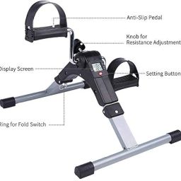 BLEQYS® Mini Cycle Pedal Exerciser with Adjustable Resistance and Digital Display - for Light Leg and Arm Exercise and Physiotherapy at Home image 4
