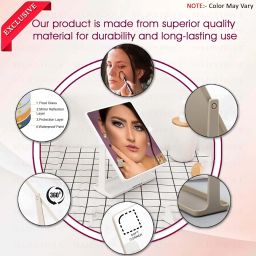 MAJESTIQUE Table Top Vanity Mirror, Foldable Desk Mirror with Stand, 360° Rotating Adjustable Makeup Mirror for Women, Portable and Desktop Use - 1Pc/Multicolour image 2