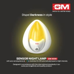 GM 3030 Sensor LED Night Lamp with Auto Sensing Device (Pack of 1, Orange) image 5