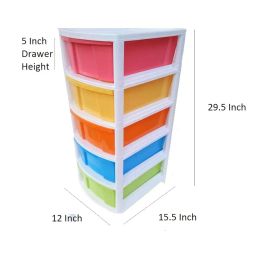 ARISTO Multipurpose 5 Drawer Plastic Modular Chest Storage Organizer(Multicolor, Rectangular, Standard,36.5 x 31 x 40.3cms) (Everest5) image 1