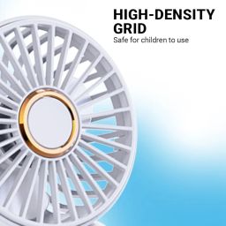 Ant Turbo10 Mini Portable Handheld Fan Quite Powerful Built in Rechargeable Battery-operated Fan with Mobile Holder Digital Display 3 Speeds 90°Adjustable Personal Small Hand Fan Travel Makeup_White image 3
