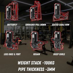 Let's Play® Complete Gym Setup: LAT Pull Down, Seated Rowing, Leg Curl, Leg Extension, PEC Dec Fly, Arm Curl Machine Set - For Enquiries: 9315364596 image 1