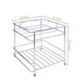 Stainless Steel Stand Heavy Duty Matka Stand with Bottom Tray | Rust-Resistant, Durable & Space-Saving Design Pot Stand with Round Surface Stand Water Dispenser Stand Multipurpose Rack for Kitchen. image 2