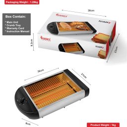 WARMEX HOME APPLIANCES Toasty 600 Watts Stainless Steel 4 Slices Flat Bread Toaster With Removable Crumb Tray & 6 Min. Variable Timer (Black) image 5