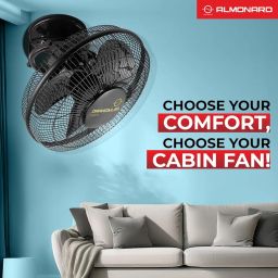 Almonard 300mm High Speed Cabin Fan, High Velocity Blades with Rust-resistant Coating, Single Speed Setting, Silent Ceiling Fan, Cabin Fan for Office, Retail Kiosks, Available in Black image 3