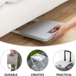TORIOX Compact Folding Stool with Handle – Ultra-Light, Easy to Store, Great for Travel Or Home Use- Ultra-Compact Folding Stool– Strong Load Capacity image 4