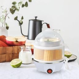 Egg Cookers With Automatic Operation | 14 Egg Capacity Double-Layer Lazy Egg Boiler | Egg Cooker with Two 7-Egg Racks | Overheat Protection | 15.2 cm Measuring Cup image 2