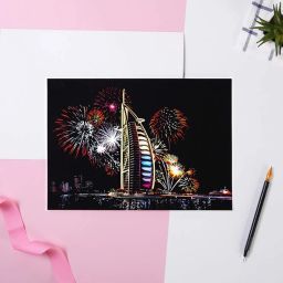 4PCS Scratch Paper Creation Pattern Building Sakura Scratch Pad Kit with Stylus image 2