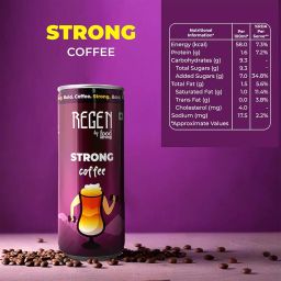 REGEN Strong Coffee – Refreshing Ready-to-Drink Flavoured Milk Coffee, 250 ml Can image 1
