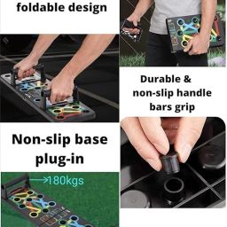 TWINZFIT Pushup Board, 15 in 1 Push Up Stand, Multi-Function Flex Board for Chest, Triceps, Shoulder, Back Muscles, Home Workout Gym Equipment, Multicolour Durable, Portable image 1