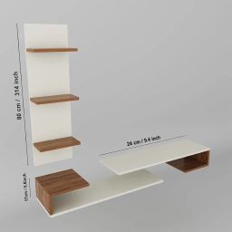 homeeasy Engineered Wood TU-5 Wall-Mounted TV Unit | Stylish Floating Entertainment Center with Storage & Open Shelf | 1-Year Warranty | Modern Display Decor image 1