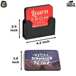 Gkd Coaster Set Of 6 Motivational Wooden Coasters With Proper Coaster Stand Designer Coaster Set Fit For Tea Cups,Coffee Mugs (Square 3.8X3.8 Inch) (Motivational Quotes) image 5
