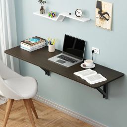 Lukzer Engineered Wood Wall Mounted Folding Table for Kitchen, Computer, Workstations Multi Function Computer Desk Workbench (MT-001 / Wenge /120 × 40 cm) DIY (Do It Yourself) image 2