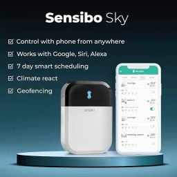 Sensibo Sky, Smart Wireless Air Conditioner Controller. Quick & Easy DIY Installation. Maintains Comfort with Energy Efficient. Automatic Wifi Thermostat Control App. Google, Alexa and Siri Compatible image 2