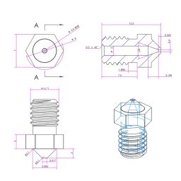 3DINNOVATIONS 3D Printer Nozzle 0.4mm Brass Nozzle Extruder Print Head for 1.75mm Filament E3D V5-V6 3D Printer (10PCS) and 0.35 Needles(4 pcs) image 4