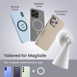 Portronics Mogun 5 Compatible with Magsafe, Magnetic Universal Phone Holder, Ideal for Desks, 360°Rotation & 180°Pivot, Sturdy Build Material, Strong Magnetism (White) image 3