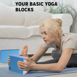 FirstFit Yoga Block - High Density EVA Foam Multicolour Bricks Yoga Foam Exercise Blocks (23 x 15 x 7 cm, Set of 2) image 2