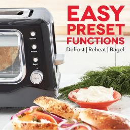 DASH Bread Toaster 2 Slice With Extra Wide Slot No.1 In Usa 1100 Watts Pop Up Toaster 2 Slices Automatic 7 Browning Levels With Defrost & Reheat Removable Crumb Tray Black image 2