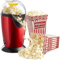 Stylish Automatic Instant Pop Corn Maker with Auto Popup Feature Hot Air Popcorn Machine With A.C Current Electric Oil Free Maker with Measuring Cup[Multicolor] image 3
