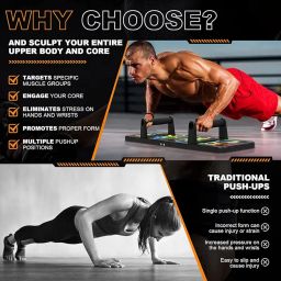Wow Fitness World Pushup Board with Ebook training guide(Downloadable) - 15 in 1 Pushup Board for Men & Women - Foldable Push-up Board and Push up bar System - Push up Board for Men - Flex Board (PUSH UP BOARD COMBO WITH GLOVES) image 5