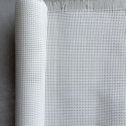 AM CANING Store Plastic Square Pattern Cane Webbing for Caning Projects Natural Pre - Woven Open Mesh Cane - PE Rattan Cane Webbing Rattan Roll Cabinet Chair (White) (24x96 inch) image 2
