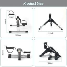 ACUWORLD Mini Cycle Pedal Exerciser with Fixing Strap, Adjustable Resistance and Digital Display - Suitable for Light Exercise of Legs, Arms, and Physiotherapy at Home image 2