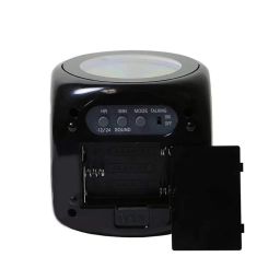 AKSHA SALES Digital LCD Display Colorful Voice Projection Alarm Clock Weather Station LED with Temperature Wake Up Projector Clocks Without Battery - Black image 1