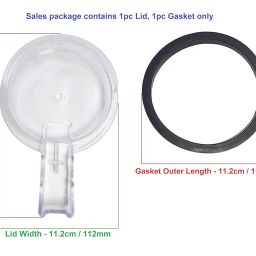 AJS spares- Chutney Jar Lid suitable for PANASONIC Mixer models MX-AC350, MX-AC310, MX-AC555, MX-AC400, MX-AC300, MX-AC250, MX-AC220, MX-AC210 (Polycarbonate, Clear) (Small 500ml Jar Lid) image 1