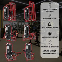 LET'S PLAY Commercial Gym Setup - LAT Pull Down, Seated Rowing, Leg Curl, Leg Extension, Pec Deck Fly, Arm Curl Machines (6 Machines) image 2