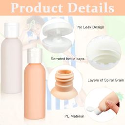 maycreate MAYCREATE® 4pcs Travel Bottles for Toiletries, Refillable Soft PE Travel Containers with Lid, Lotion Jars Shampoo Dispenser Travel Bottle for Cream, Toiletries, Gel, Hand Sanitizer, Silicone, 60 ml image 2