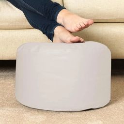 INSTER 5XL Bean Bag with Relaxing Footrest & Cushion Cover Without Beans Ultra Soft Leatherette Bean Bag Chair for Comfortable and Cozy Seating Soft Fabric Double Stitching Top Handle (Cream) image 4