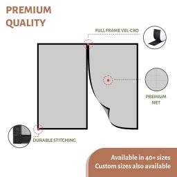 TurtleGrip Polyester Magnetic Window Mosquito Net with Self Adhesive Hook Tape Windows -Height 120 cms X Width 120 cms (47x47 inches or 4x4 feet - Black) DIY Installation, Durable and Long-Lasting image 4