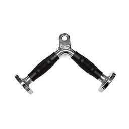 Cable Attachment Combo: Triceps Straight LAT Bar, Triceps Rope, Triceps V Shaped Handle, Rowing Handle, D Handle Pair image 1