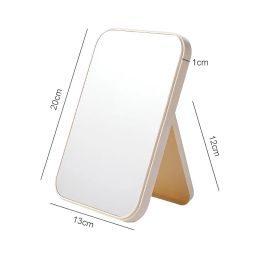 Simois Tabletop Mirror Foldable Small Portable Foldable Mirror Cosmetic Mirror Vanity Mirror with Stand Simple Folding Makeup Mirror with Stand, Travel Mirror (Pack of 1, Beige) image 1