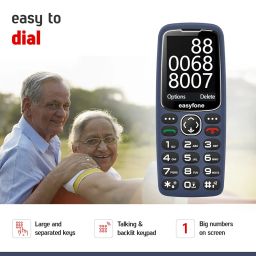 easyfone Marvel Keypad Phone with Over 20+ Senior Friendly Features Like Loud Sound, Photo Speed Dial, SOS, Auto-Call Recording, Incoming Call Restriction etc (Dual SIM, 2.4" Color Screen) image 2
