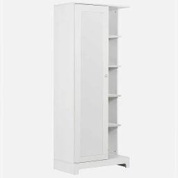 Witty Wud | Destiny | Engineered Wood Dressing Table with Shelf and Storage 1 Door with Mirror & Locker in White Colour | 1 Year Warranty image 2