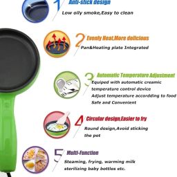 Qwinkly Non-Stick Electric 2 in 1 Single Layer Egg Boiler with HANDLE & Capacity of 7 Eggs | Pizza & Garlic Bread Bake Pan | Omelette Maker and Other Egg Variety | Automatic Operation_Multifunctional image 3