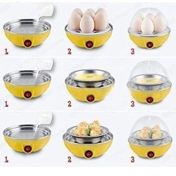 Skyxen Electric Egg Boiler Maker Medium Hard Boil With Space Steaming Cooking, Boiling And Frying Auto Shut Off Feature Single Layer Container (Multi) image 3