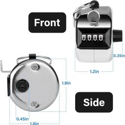 KARDIFF Tally Counter, 4-Digit Clicker Counter, Metal Hand Tally Counters Clicker Pitch Counter for Counting, Knitting, Coaching, Golf, Lap, Fishing image 3