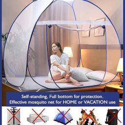 BRIGATTES Mosquito Net for Double Bed King Size Foldable,Foldable Child Mosquitoes with Adults Maskito of 6 Saviours Mosquito-Net Strong and Durable Tent, Machhardani (White) image 2