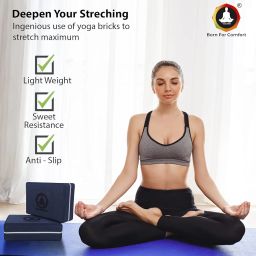 Vedam Yoga Block | Yoga Brick (Set of 2, Extra Large Size), High Density Premium EVA Foam Material, Odour Resistant, Soft Surface for balance, support & performance image 1