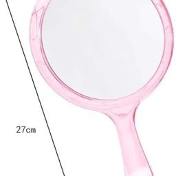COSLUXE Double-Sided Handheld Mirror, 1X/3X Magnifying Mirror, Makeup Mirror with Handle Mirrors Rounded Shape (Multicoloured, Small) image 5