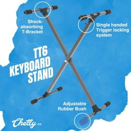 Chetty Adjustable Portable Keyboard Stand Foldable Sturdy Lightweight Height Adjustable Universal Durable AntiSlip Stand for 61-Key 88-Key Piano Studio, and Performances (TT6) image 1