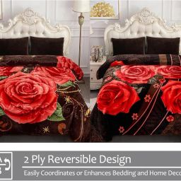 EVOLIFE: Luxurious Heavy Mink DB Printed Dohar Double Bed Quilt - Perfect for Winter & AC Comfort - King Size Multipurpose Blanket (Brown) image 2