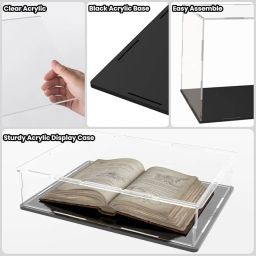 RAPAL Design (10.6" L x 8" W x 2.4" H) inch Clear Acrylic Transparent Rectangular Storage Box Self Assemble Collectible Box Alternative Glass Case for Display (1 Pack) image 2