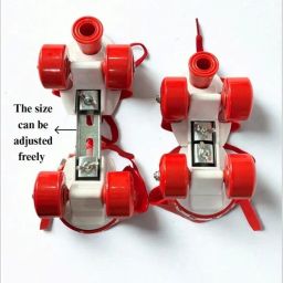 whizzymart Latest Designed Roller Skates with Front Break for Kids Age Group 4-12 Years Adjustable Inline Skating Shoe (RED & White) image 3
