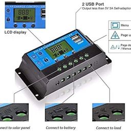 ZORBES® 0A 12V 24V ABS Solar Panel Charger Controller Battery Dual USB LCD Display Regulator image 1