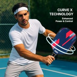 Pick’all Pickleball Paddle - 16mm Long Face Raw Carbon Fiber Pickle Ball Racket with Honeycomb Core & Curve X Technology for Enhanced Spin Power - Ace Series - Includes Leather Paddle Cover - Flash image 1
